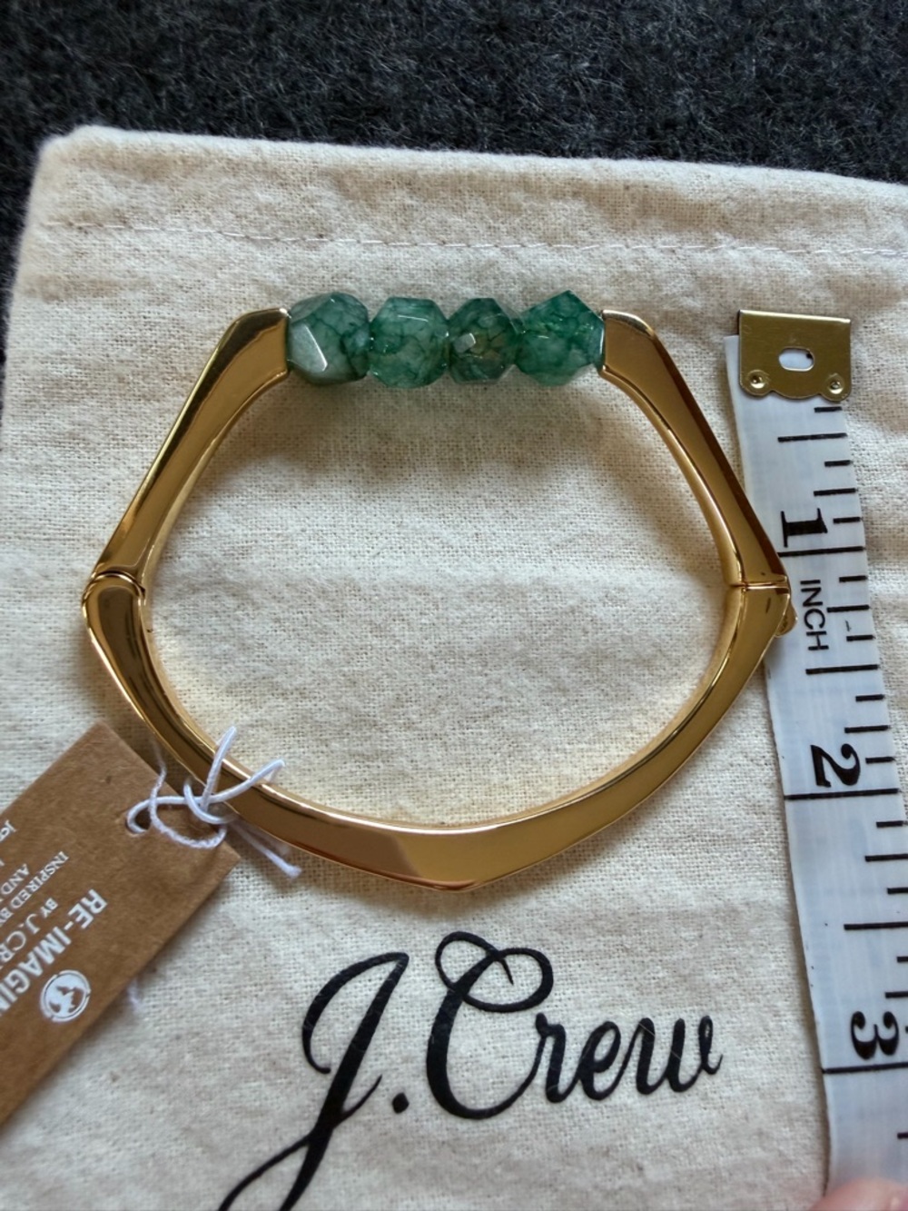 J. Crew Gold-Tone Bracelet with Faceted Beads - Picture 9 of 10
